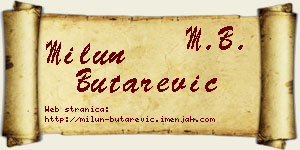 Milun Butarević vizit kartica